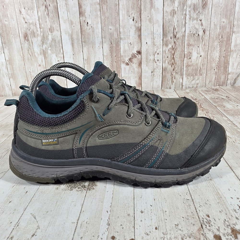 KEEN Terradora Waterproof Hiking Shoes Gray Teal Womens 8.5 1017756 Low Top